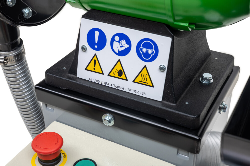 Slijpmachine met onderstel inclusief rem en afzuiging