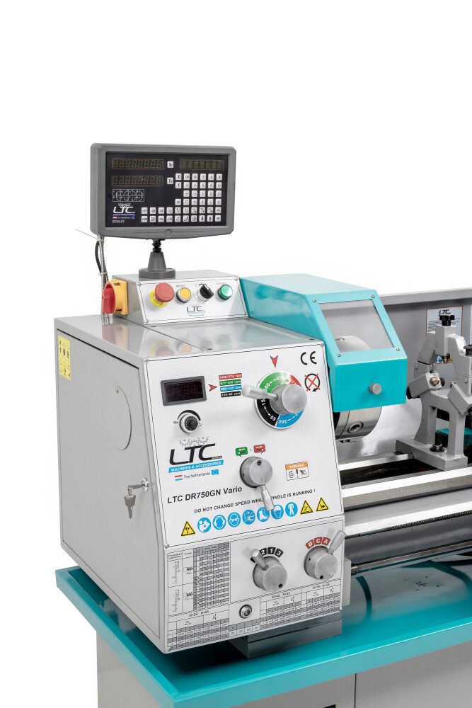 Draaibank 360x750 mm met digitale uitlezing