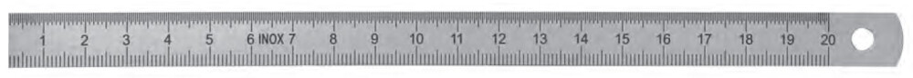 Règles en acier inoxydable, Inox, lecture mm + 1/2 mm