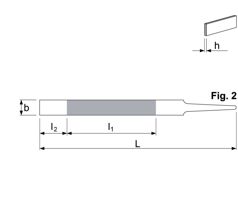 Hart-Chrom Diamantfeile, flach