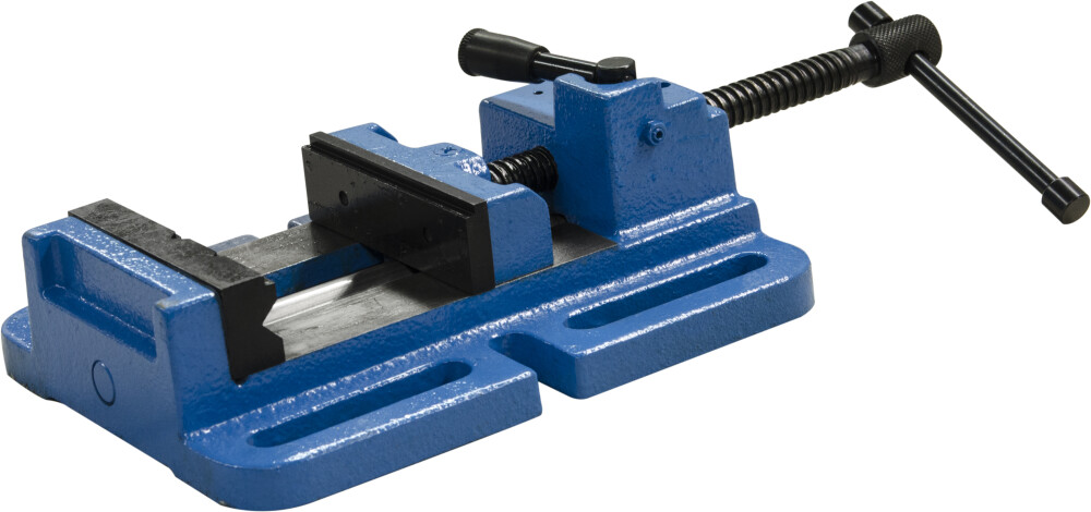 Quick acting drilling vice with prism