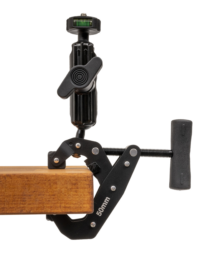 Pince en C avec bras de verrouillage pour support tablette/smartphone