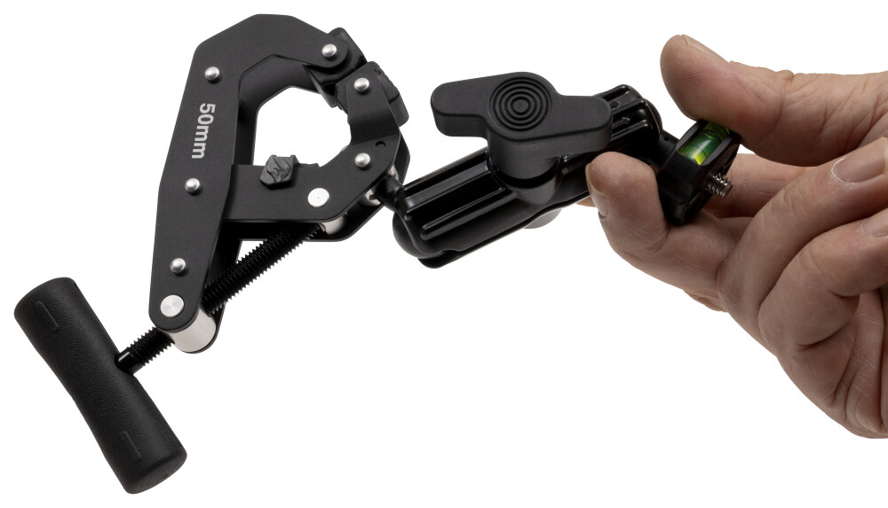 Pince en C avec bras de verrouillage pour support tablette/smartphone