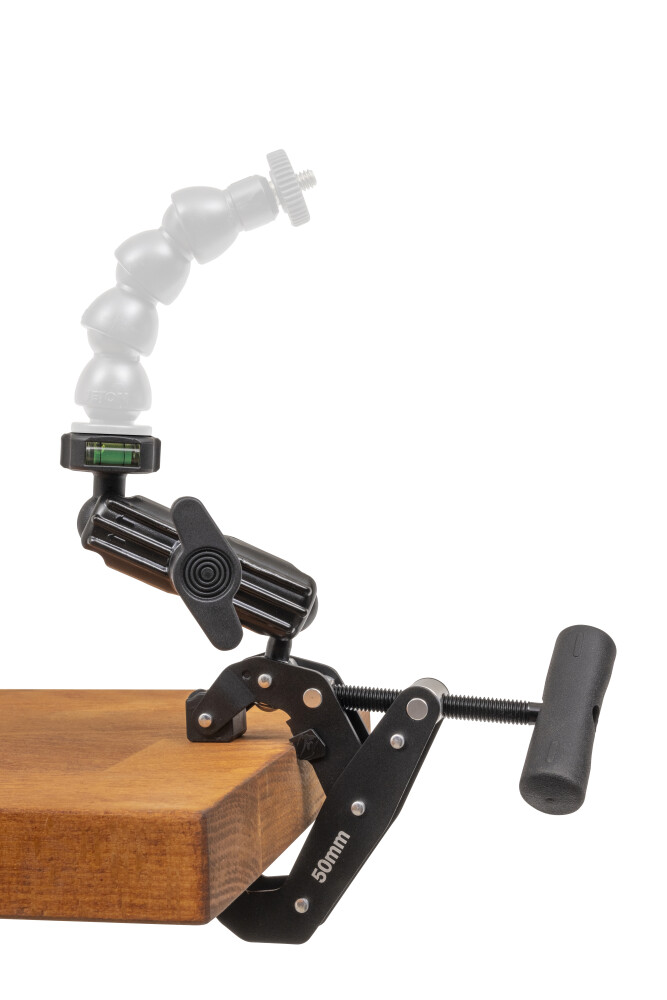 Pince en C avec bras de verrouillage pour support tablette/smartphone