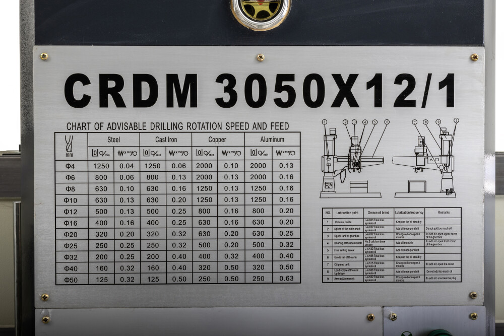 Radial drill - 50mm x 1250mm arm
