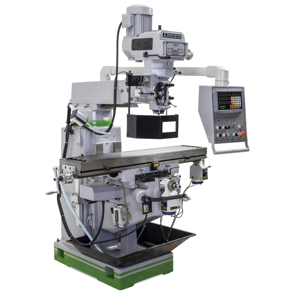 Torenfreesmachine ISO40 met digitale uitlezing en werktafel 1370 x 305 mm