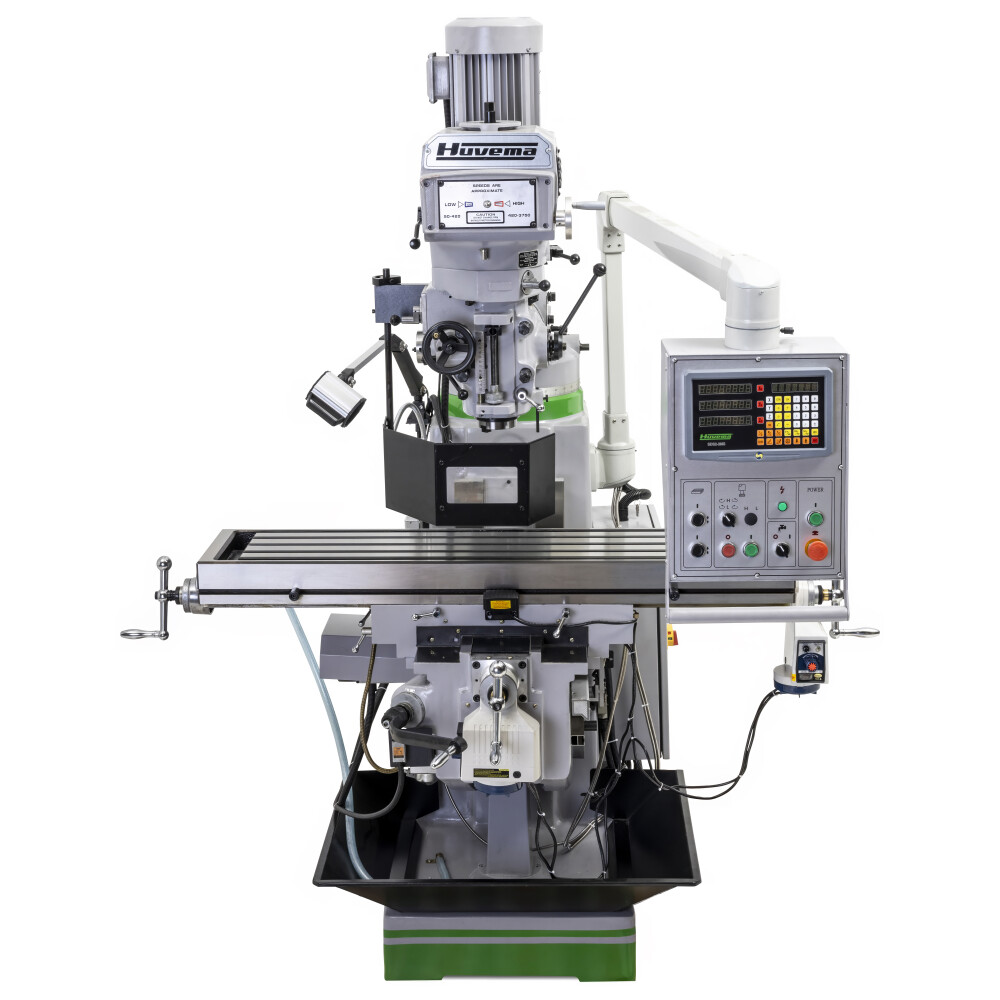 Torenfreesmachine ISO40 met digitale uitlezing en werktafel 1370 x 305 mm