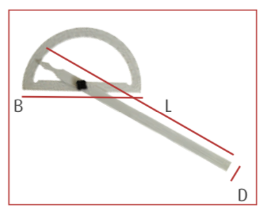 Gradenboog van staal 0 - 180°, matvergroomd