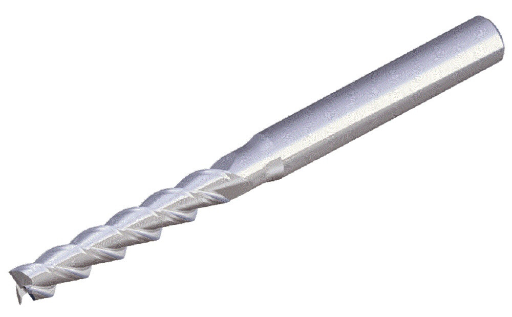 3 Flute solid carbide end mills of extra long length type   for aluminum machining