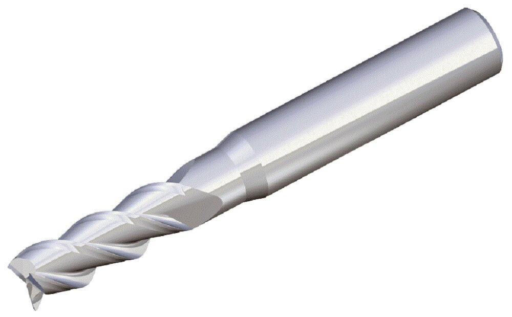 3 Flute solid carbide end mills of long length type for     aluminum machining