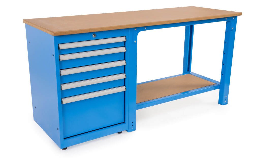 Werktafel met 12 CNC universele gereedschapshouders en 5 laden