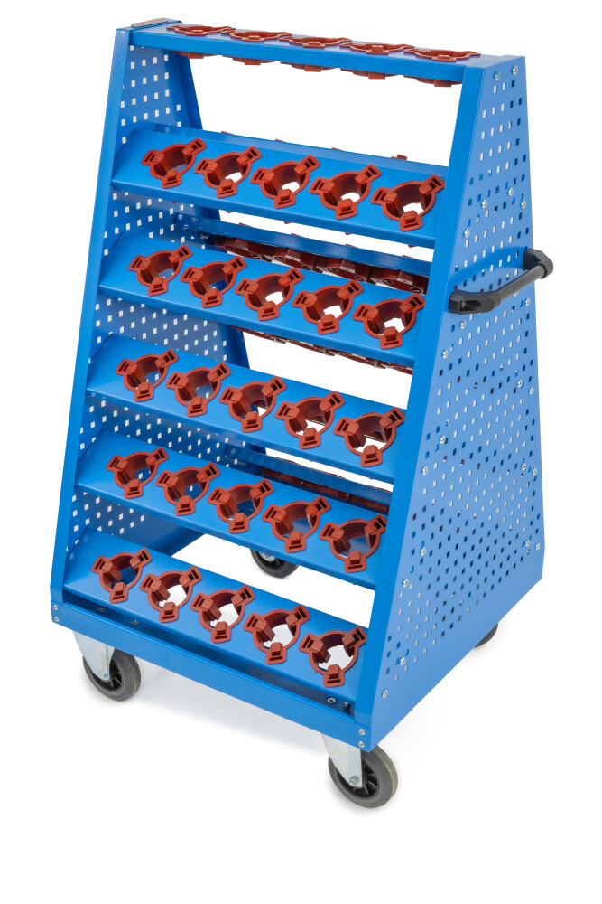 Chariot d'atelier avec 55 porte-outils CNC universels