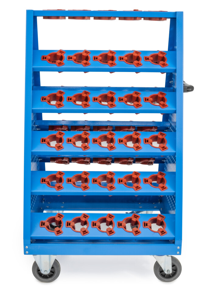 Chariot d'atelier avec 55 porte-outils CNC universels