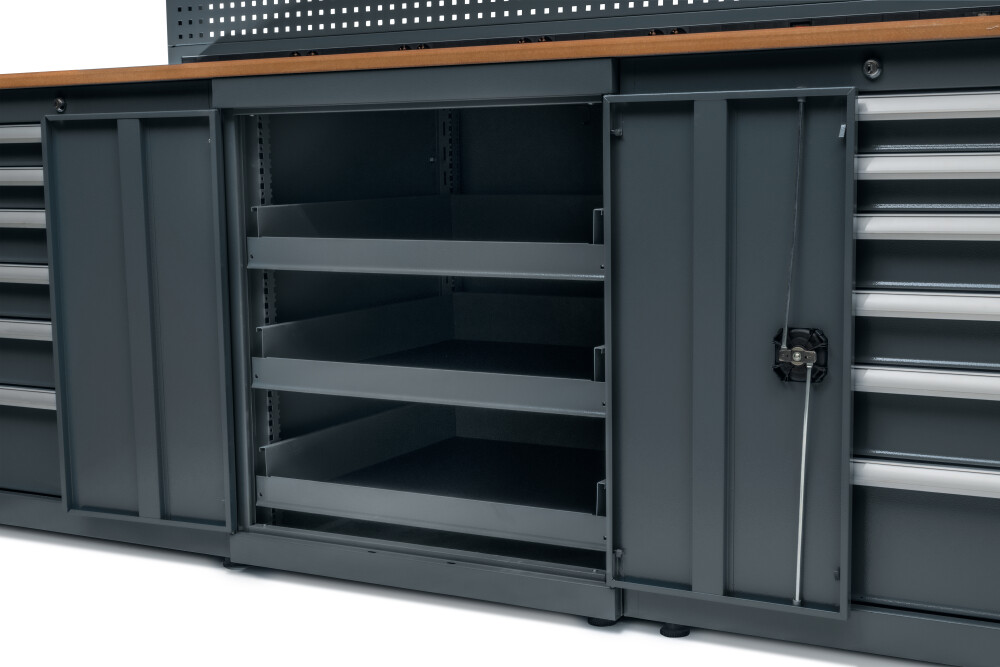 Werkbank mit 12 Schubladen und MDF-Arbeitsplatte