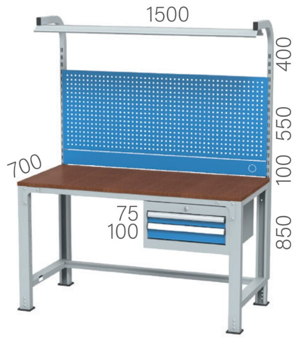 Werktafel 150 x 70 cm met MDF werkblad