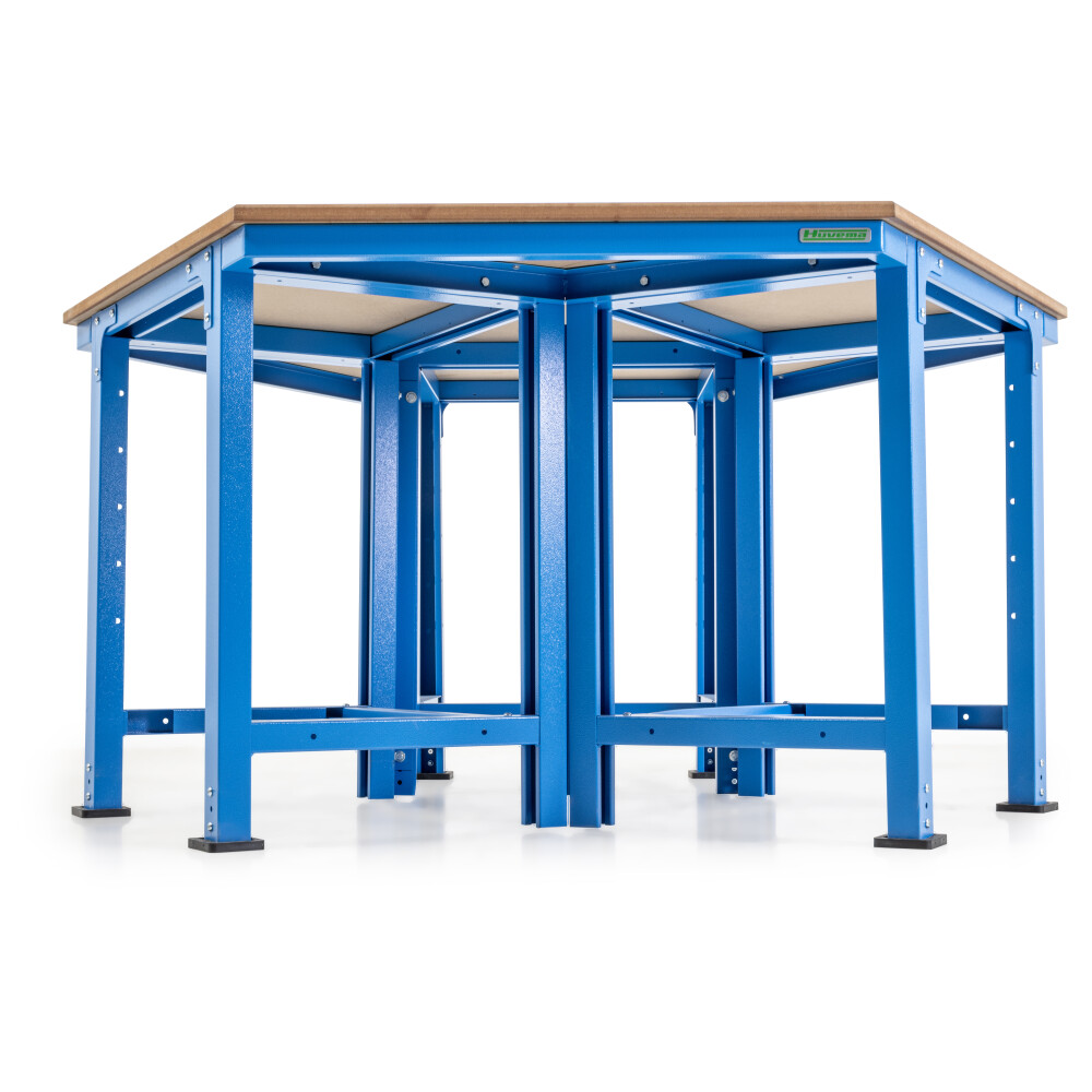 Zeshoekige werktafel met MDF werkblad