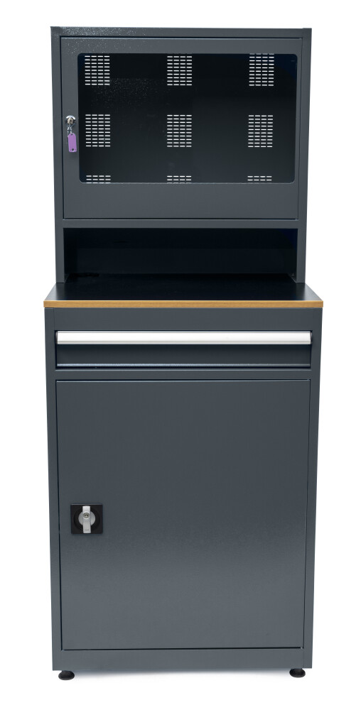 27'' computer cabinet with 1 drawer and lower cupboard