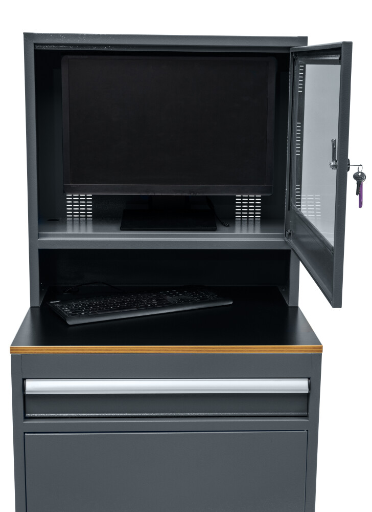 27'' computer cabinet with 1 drawer and lower cupboard