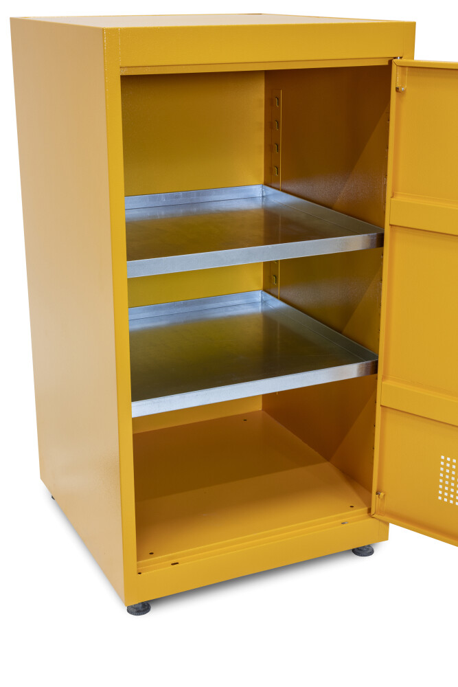 Armoire de stockage de produits chimiques avec 2 étagères étanches