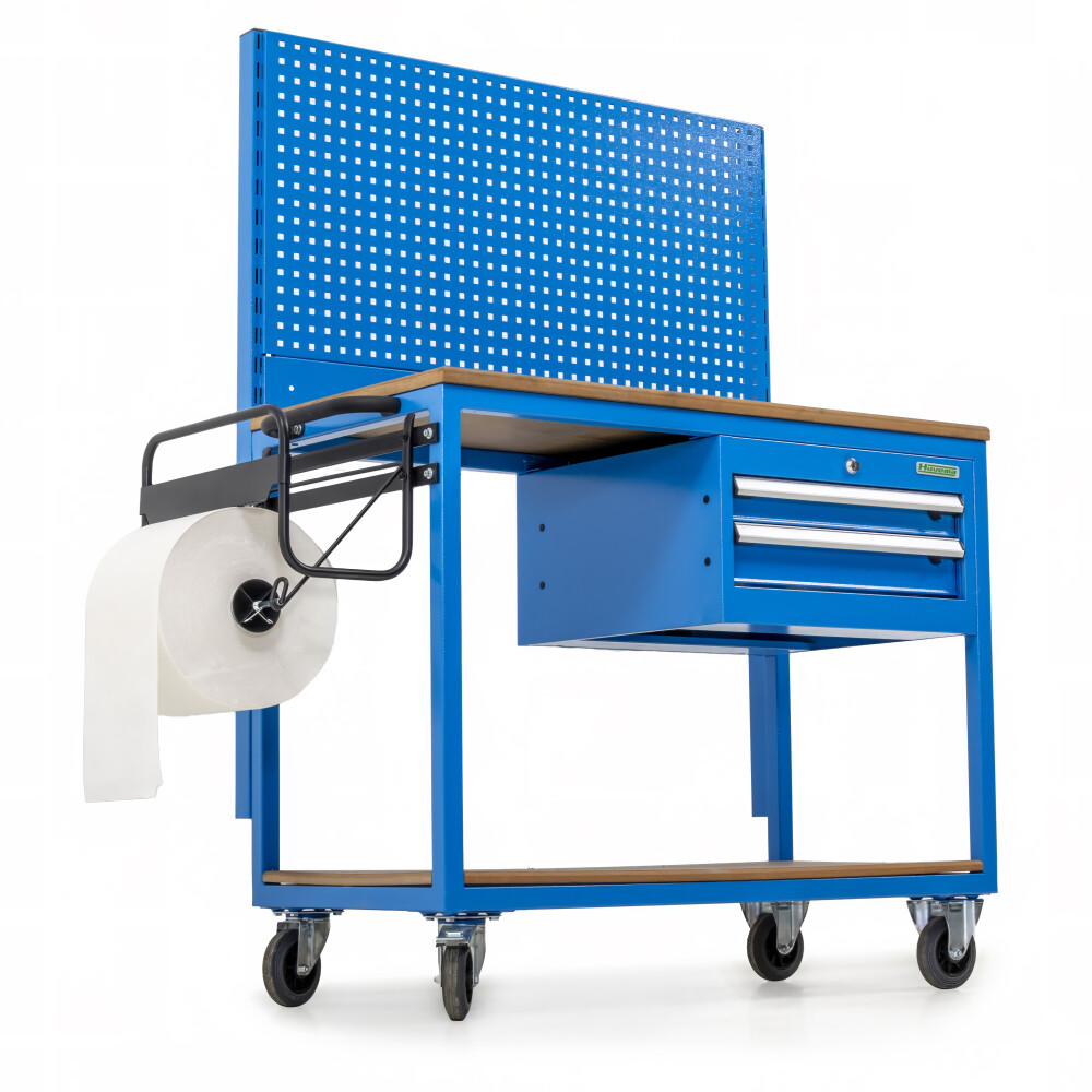 Mobiele werkbank met gereedschapswand