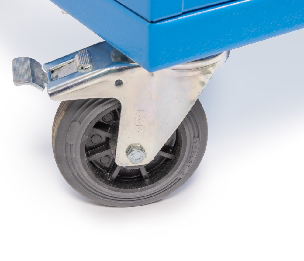 Mobile Werkbank mit Werkzeugwand mit 2,5 cm MDF-Arbeitsplatte