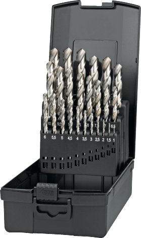 Coffret de Forets ECO HSS DIN 338 Affûtage en croix, finition polie