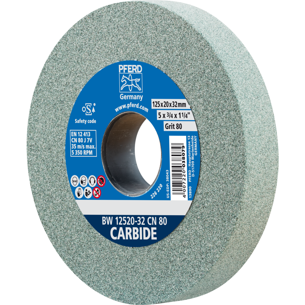 Bench grinding wheel for hard materials e.g. tungsten carbide