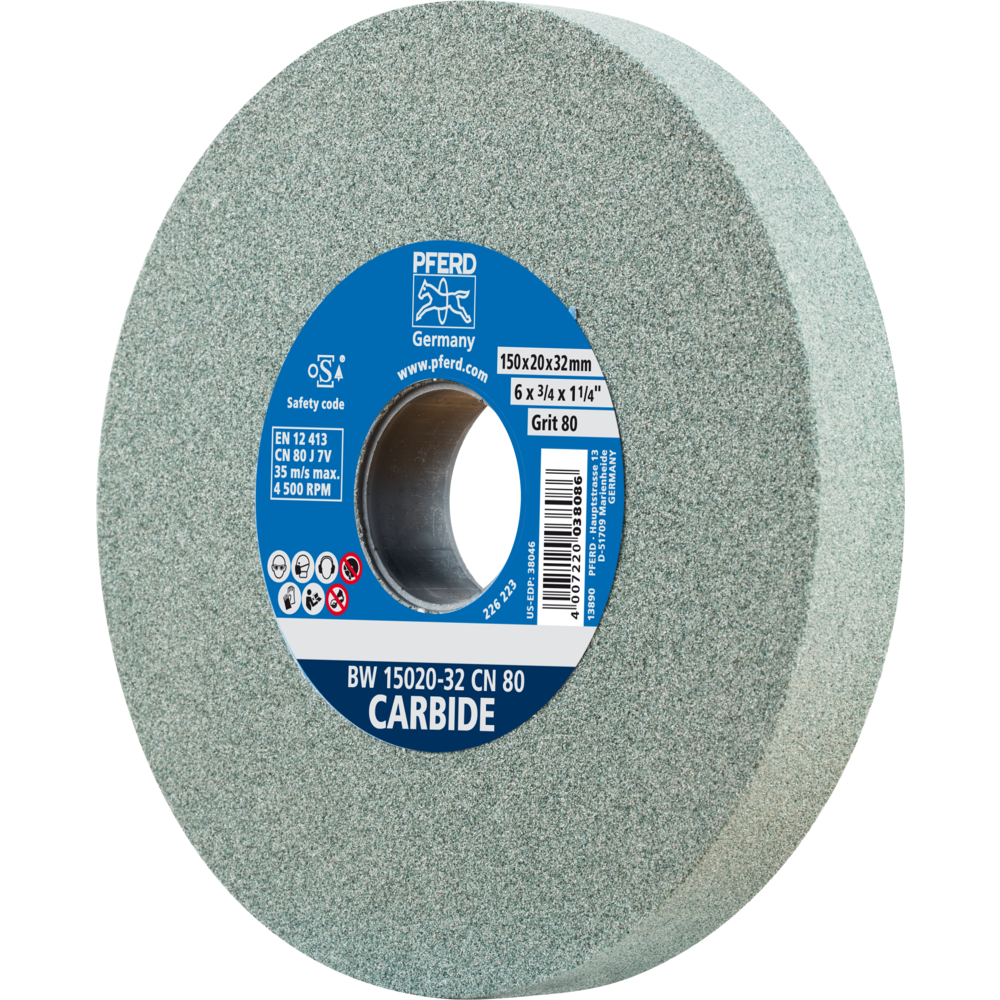 Bench grinding wheel for hard materials e.g. tungsten carbide