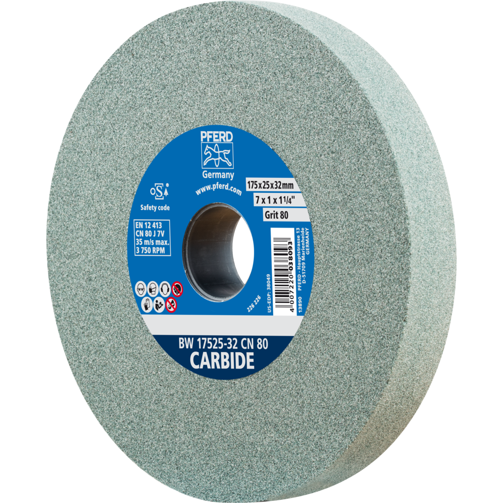 Bench grinding wheel for hard materials e.g. tungsten carbide