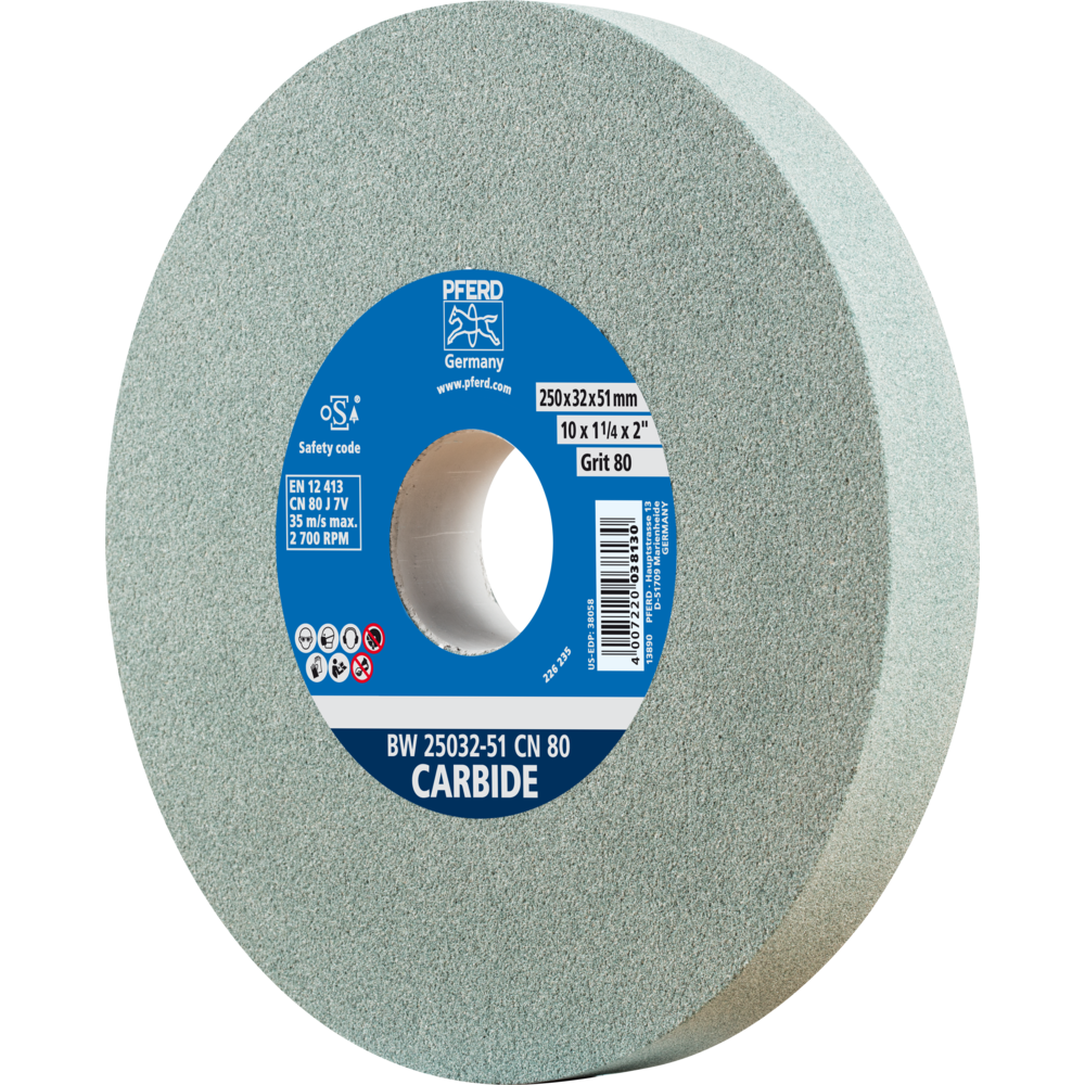 Bench grinding wheel for hard materials e.g. tungsten carbide