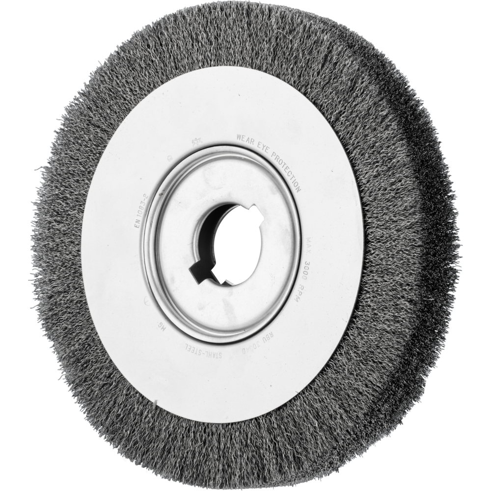 Wheel brush, crimped