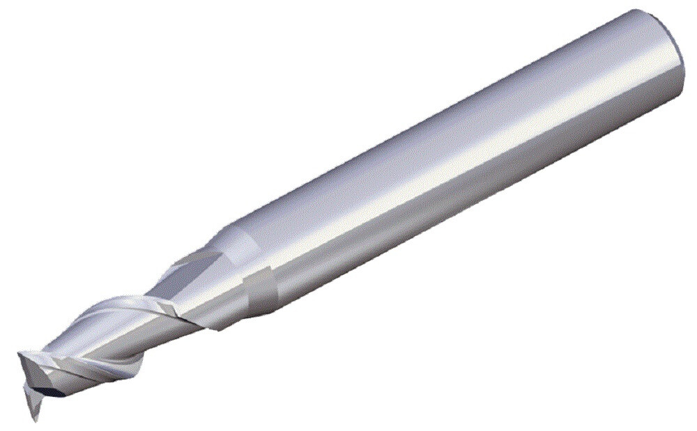 2 Flute solid carbide end mills of medium length type for   aluminum machining