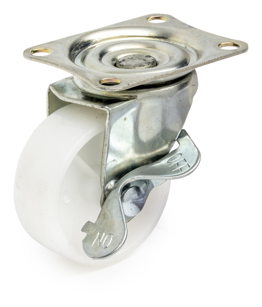 Polypropylene swivel castor with brake Ø50MM