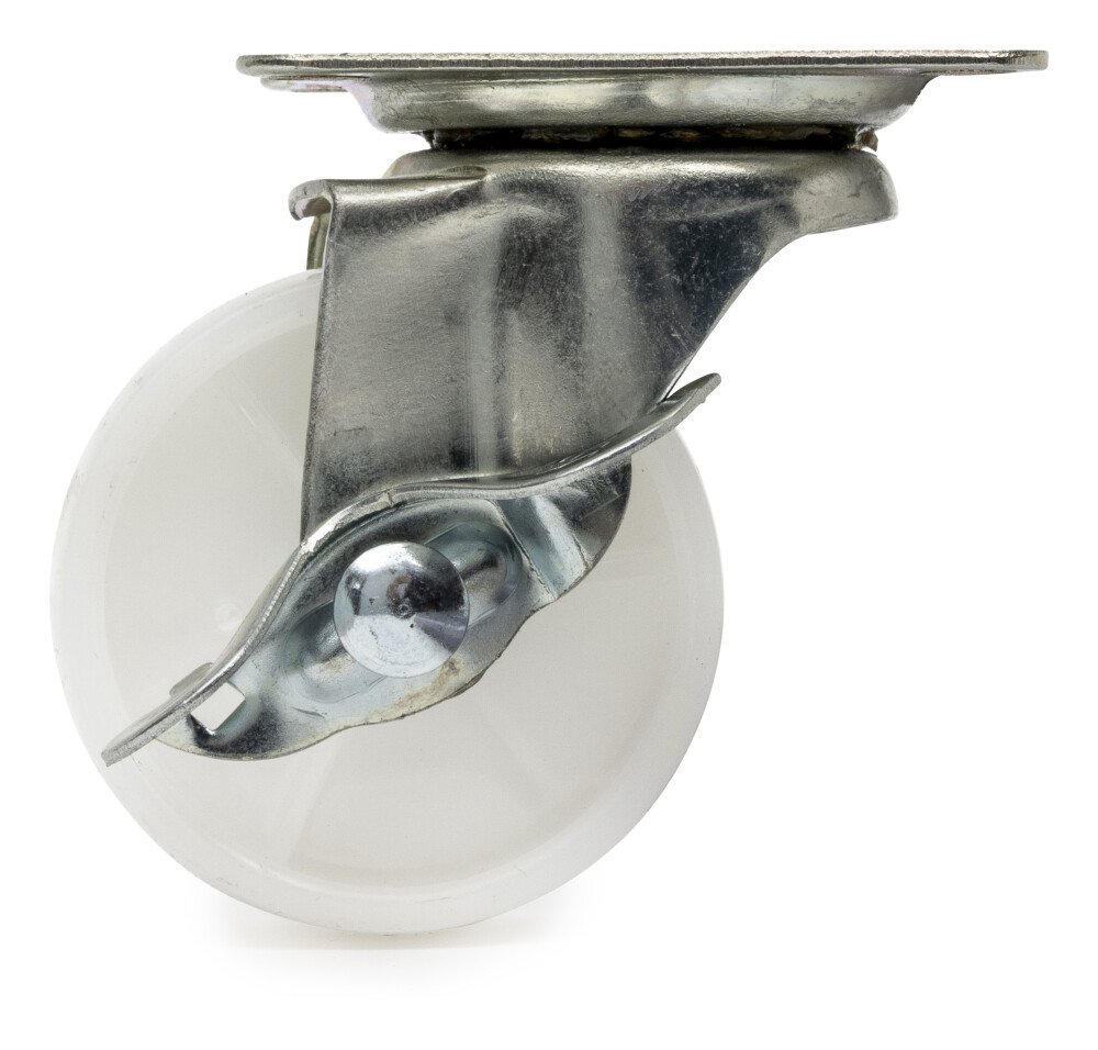 Polypropylene swivel castor with brake Ø50MM