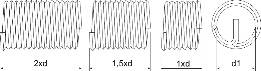 Phan-Coil RVS Schroefdraad inzetstukken Metrisch Fijn
