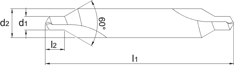 HSS-E Zentrierbohrer 60°, lang