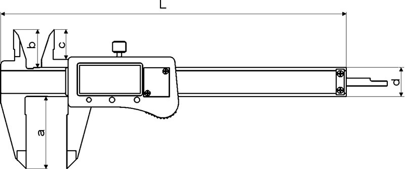 Digitaler Messschieber mit Rolle DIN 862