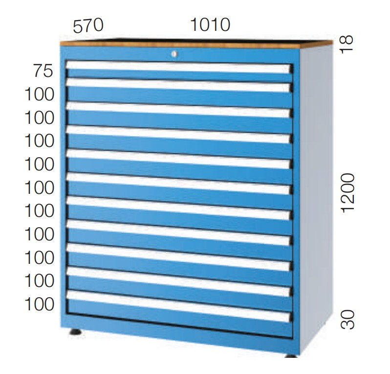 Armoire à outils à 11 tiroirs