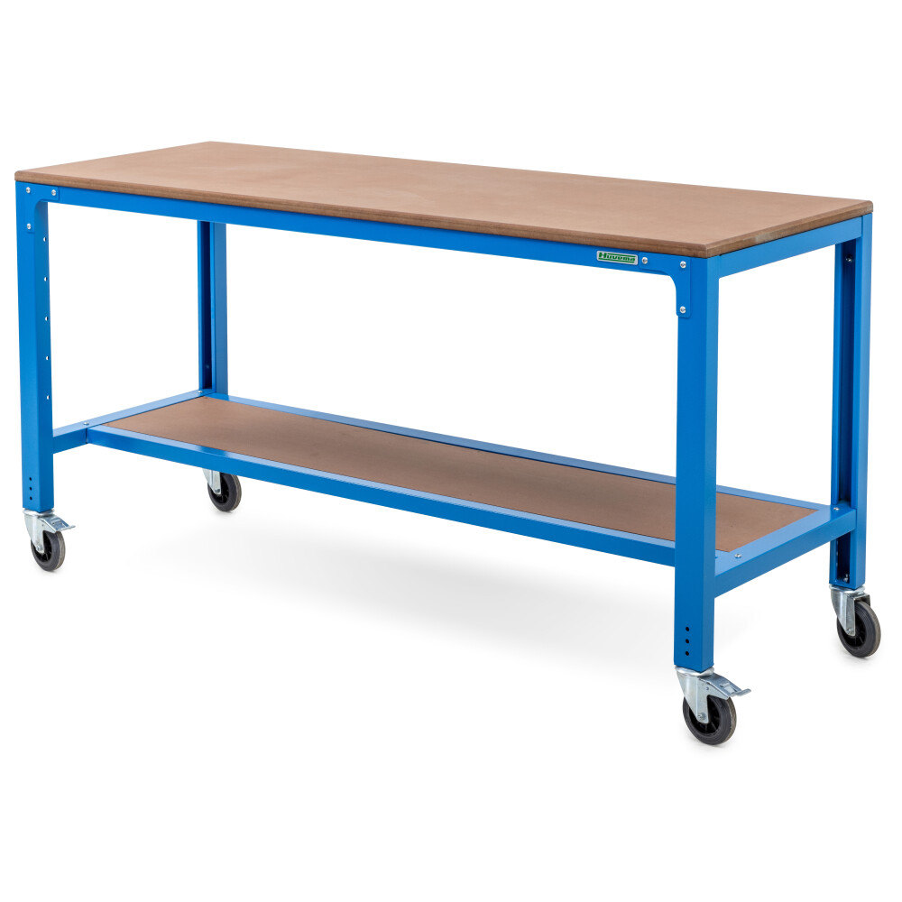 Werkbank mit Rollen 200 x 70 cm mit MDF-Arbeitsplatte