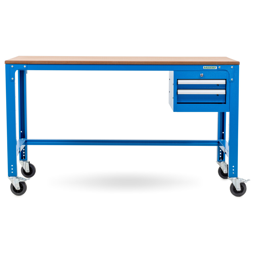 Verrijdbare werktafel 170 x 70 cm met MDF werkblad