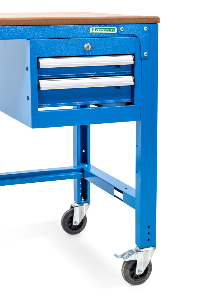 Verrijdbare werktafel 170 x 70 cm met MDF werkblad