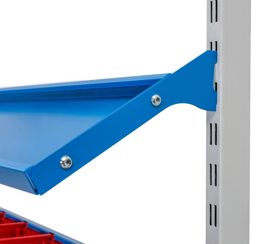 ESD-Werkbank mit 2 Schubladen, Tafel und 28 Behältern