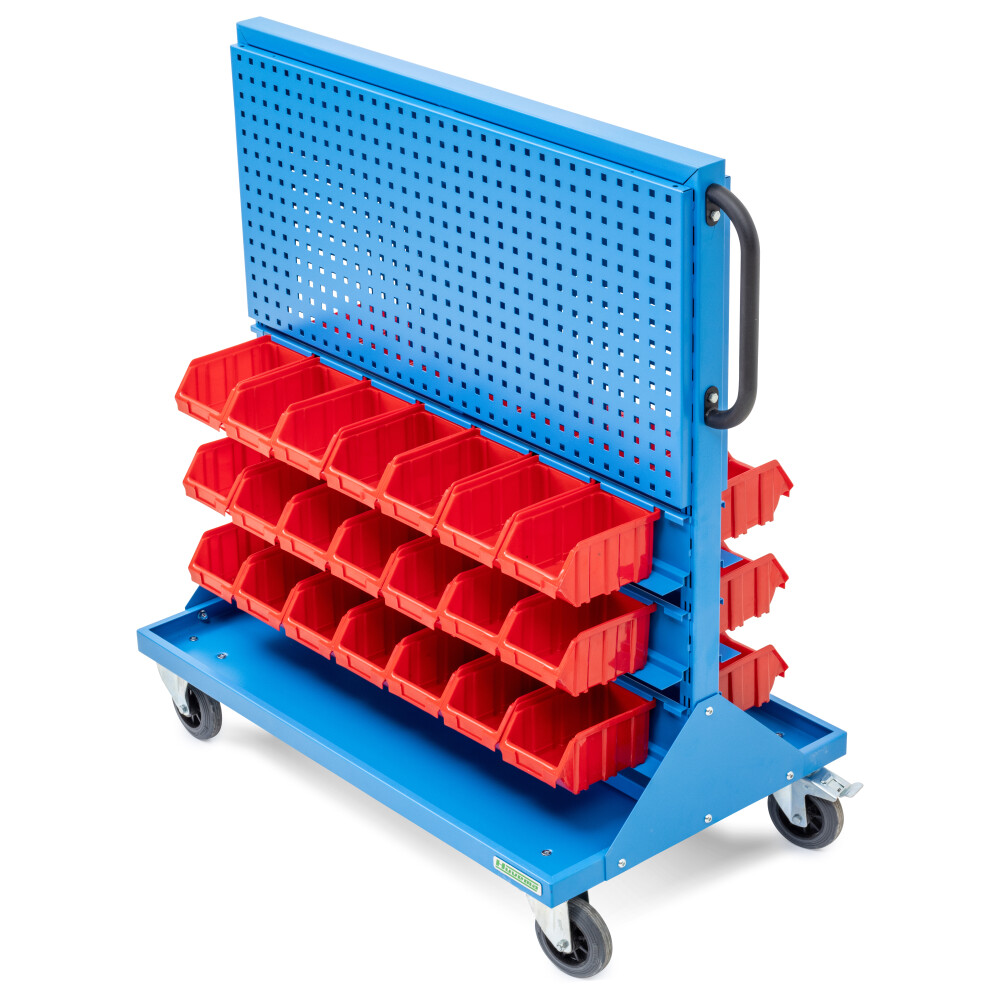 Mobiel gereedschapspaneel met plastic bakken