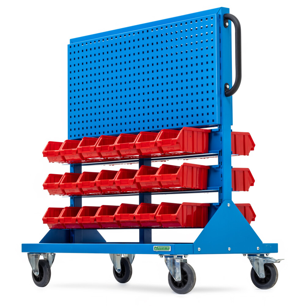 Mobiel gereedschapspaneel met plastic bakken