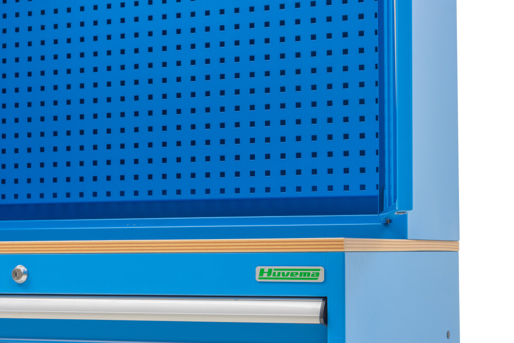 Armoire à matériel combinée 6 tiroirs et portes avec panneau à outils