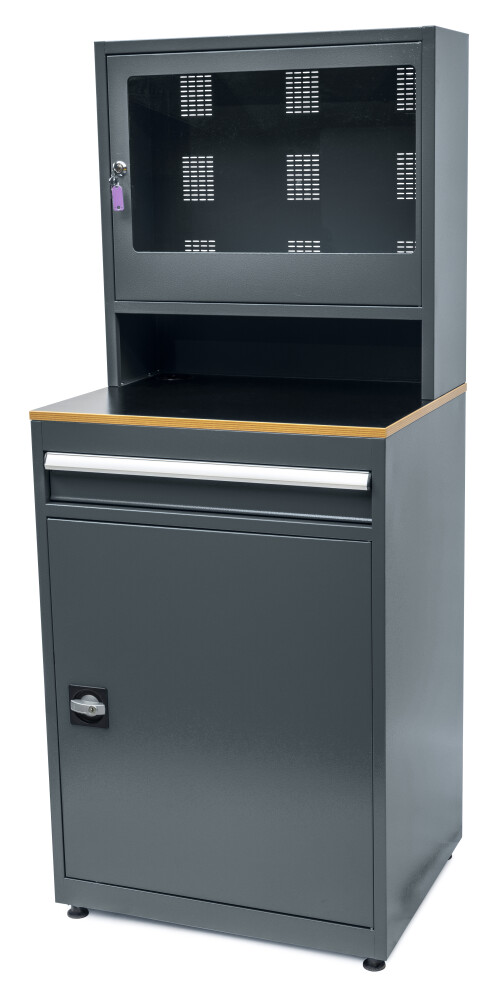 27'' computer cabinet with 1 drawer and lower cupboard