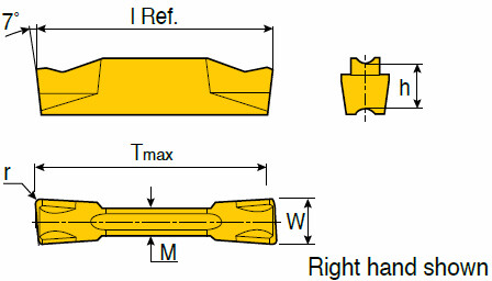 Double-ended inserts with C-Type chip breaker for Parting & Grooving of hard materials & tough applications in          medium-to-high feed of steel, alloy steel & stainless steel