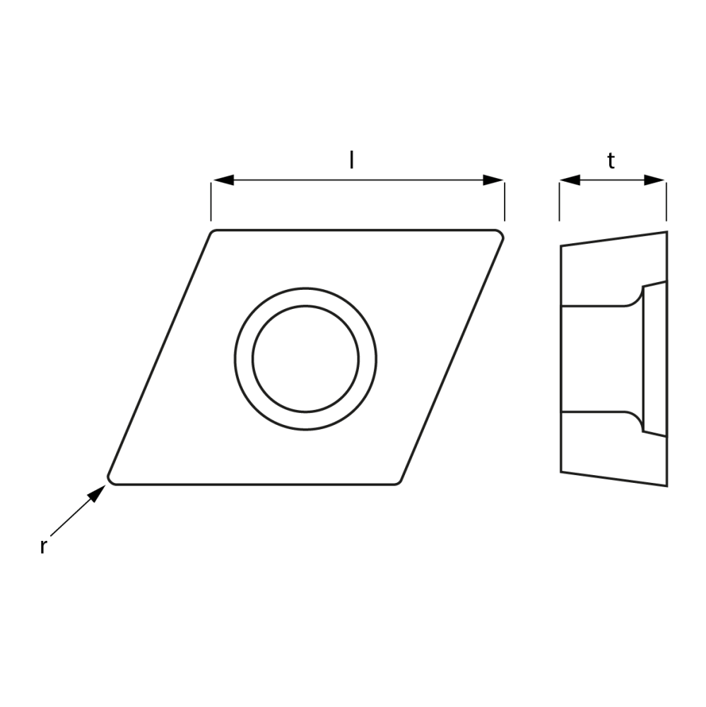 Plaquette de tournage, carbure, revêté