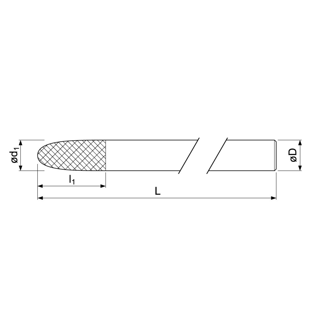Hartmetall Frässtifte, Rundbogenform, extra lange