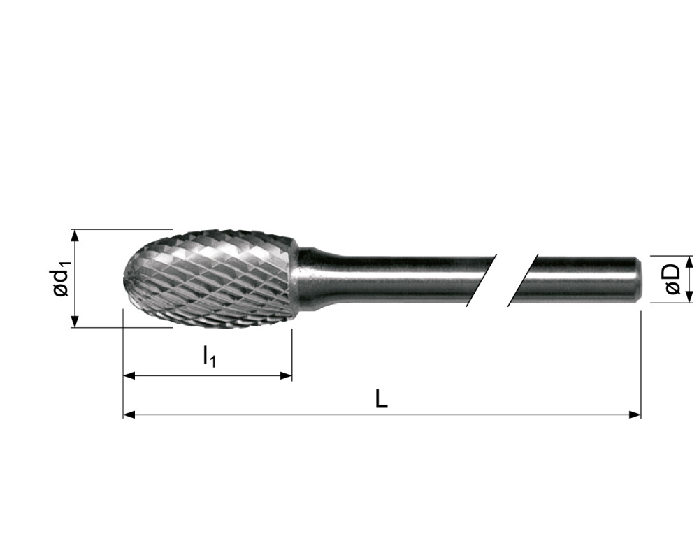 Hartmetall Frässtifte, Tropfenform, extra lange Ausführung